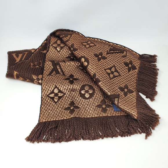 Louis Vuitton Logomania Shine Brown Monogram Scarf - Picture 5 of 13